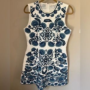 Roller Rabbit Dress Gorgeous Blue Embroidery Small